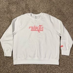 Nike Club Fleece Sweatshirt International Sportswear Crewneck White Mens Sz 2XL